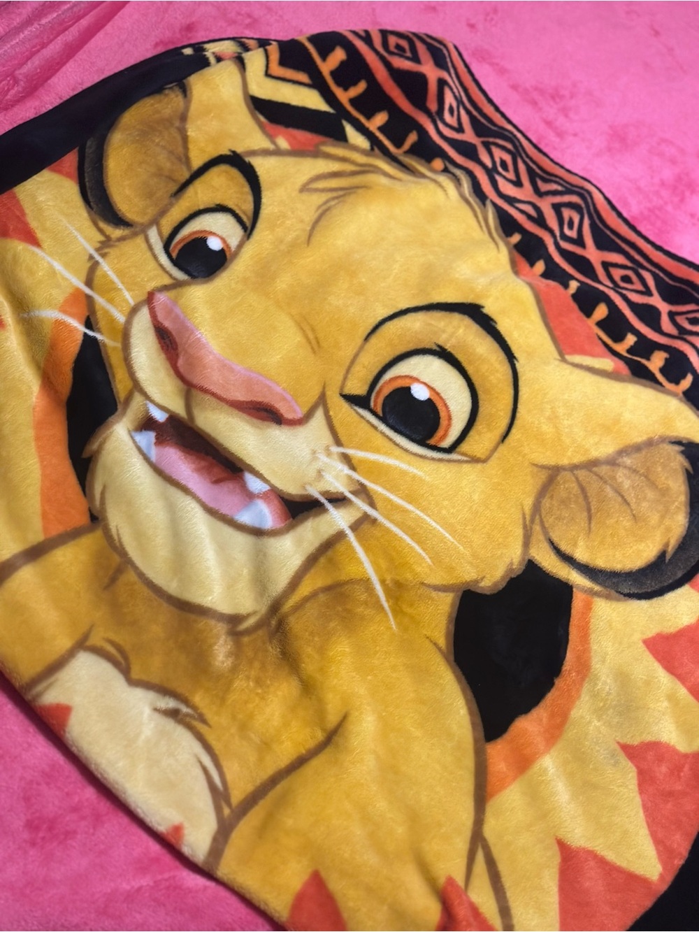 Toldde Throw Blanket Disney Lion King Kids Hooded Towel - Yellow, Black, Pink